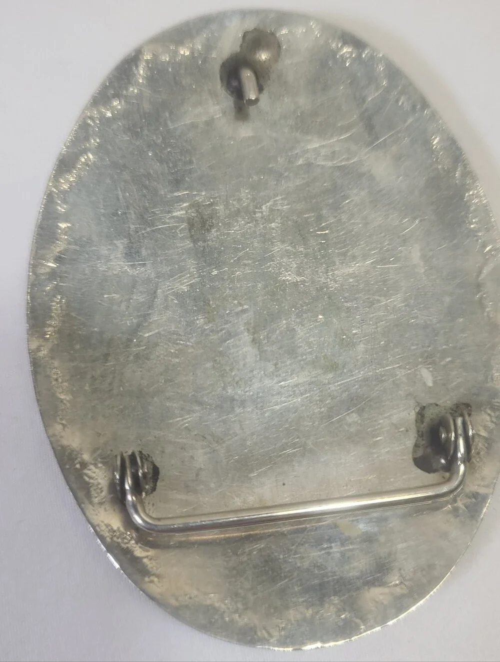 Native American Nickel Silver Turquoise Coral Buffalo Indian Head Belt Buckle